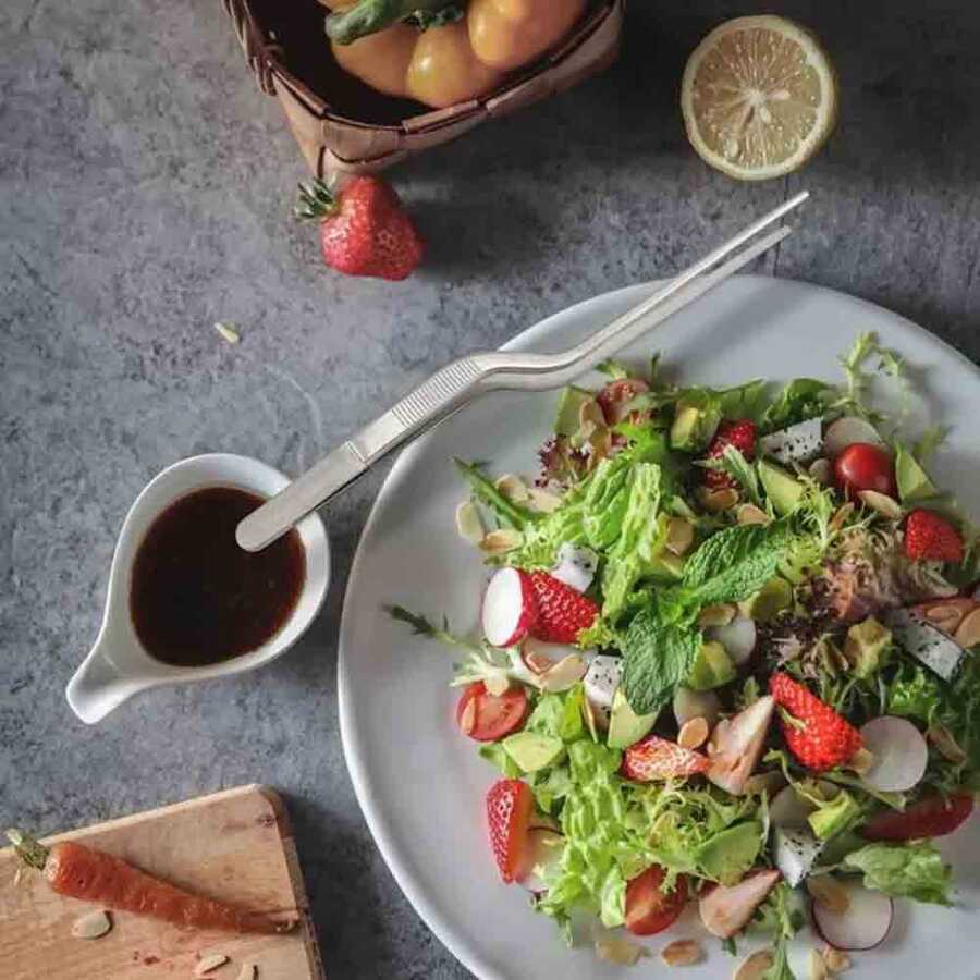 კულინარიული პინცეტი მოხრილი (26სმ) 1 ც.