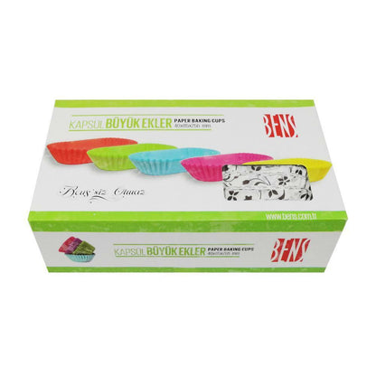 გოფრირებული კაპსულები  ეკლერებისთვის 15ც. დიდი თეთრი