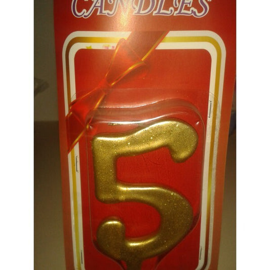 სადღესასწაულო სანთელი ციფრი ოქროსფერი