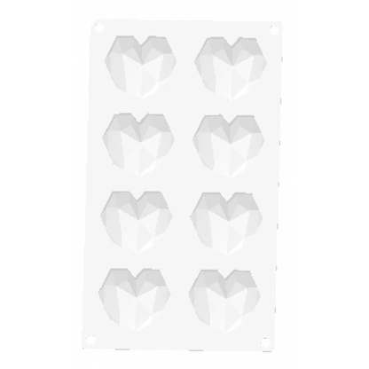 სილიკონის მოლდი  "ბრილიანტის გული" 8ც.-ნი