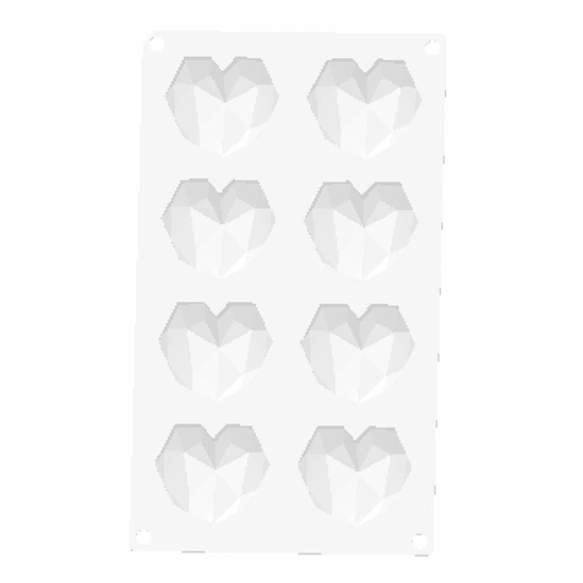 სილიკონის მოლდი "ბრილიანტის გული" 8ც.-ნი