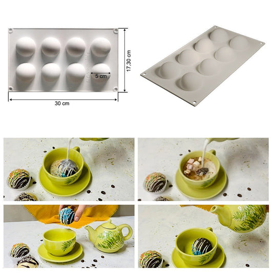 სილიკონის ფორმა Flexipan"ნახევარ-სფეროები" 8ც.-ნი