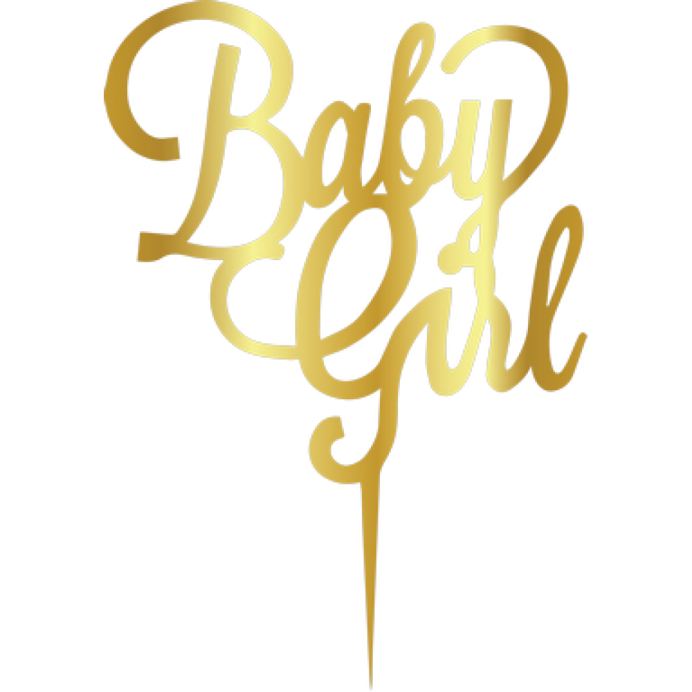 ტოპერი "baby girl" ოქროსფერი