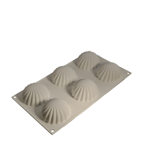 სილიკონის ფორმა გოფრირებული ნახევარი სფეროები 6ც.-ნი