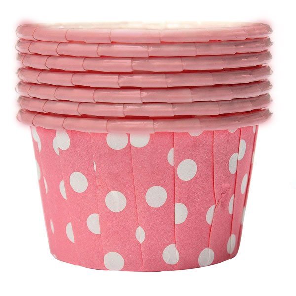 ქაღალდის ფორმა კაპქეიქებისთვის 25ც. ვარდისფერი კოპლებიანი