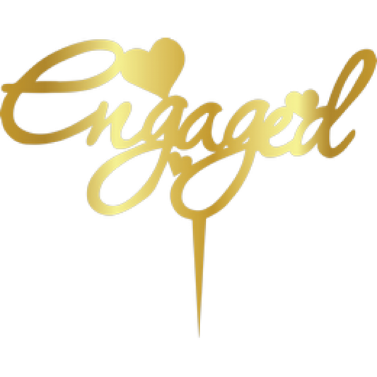 ტოპერი "engaged"ოქროსფერი