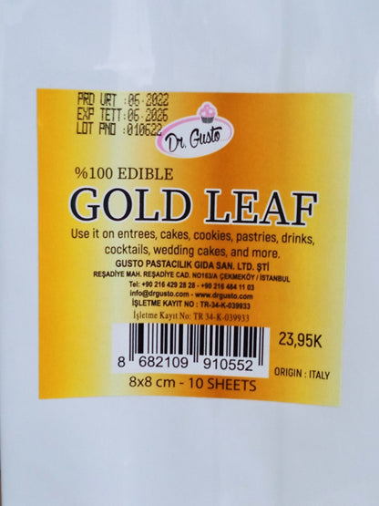 საკვები ოქროს ფოთოლი კარატიანი 23,95 კ