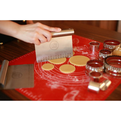 ლითონის დანა გასასწორებელი სახაზავით 22სმ.