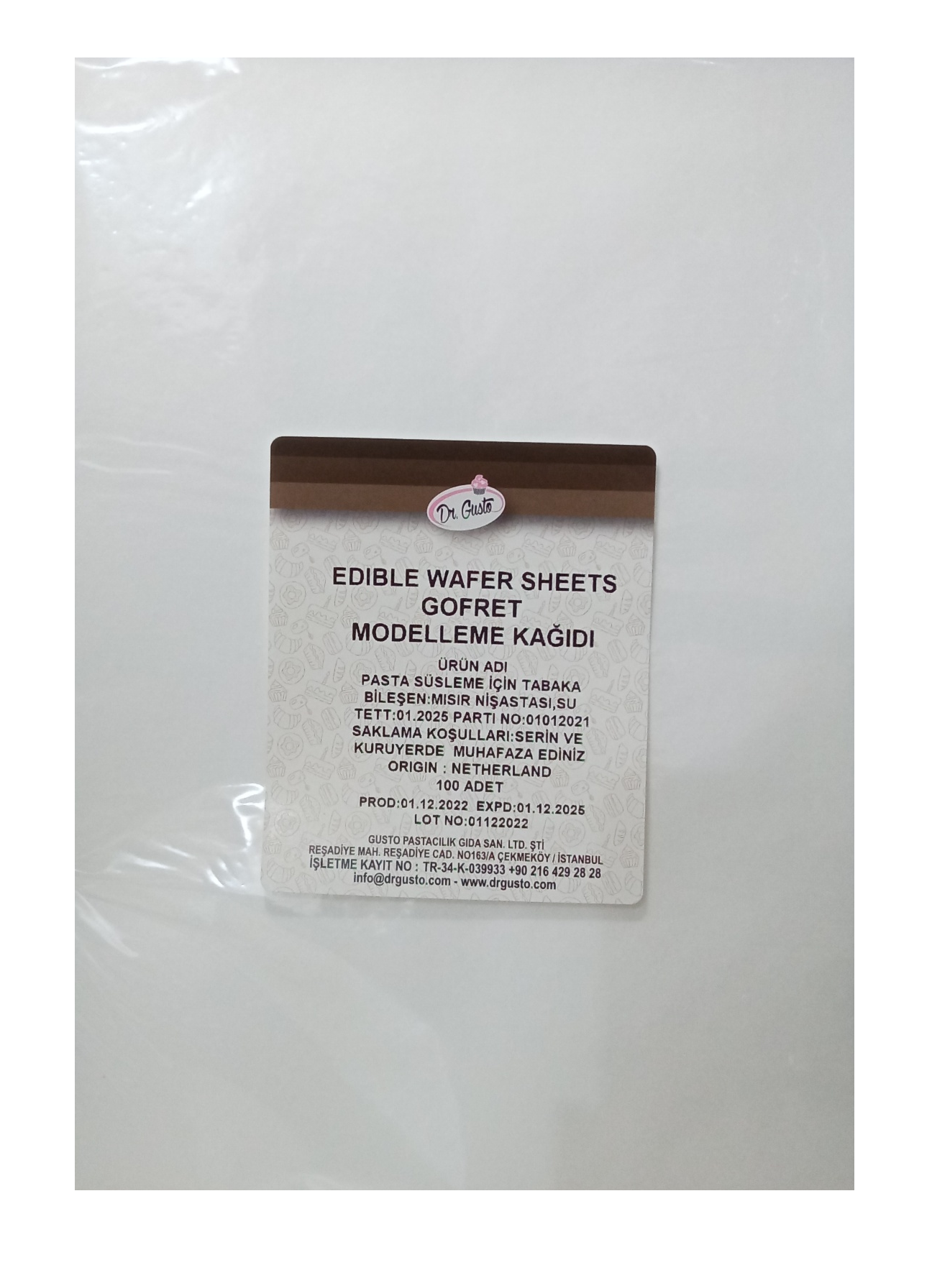 ვაფლის ქაღალდი საკვები მოდელირებისთვის 0,27მმ. A4 100ც.