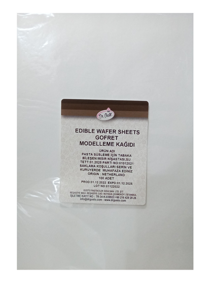 ვაფლის ქაღალდი პროდუქტი მოდელირებისთვის 0,27მმ. A4 100ც.